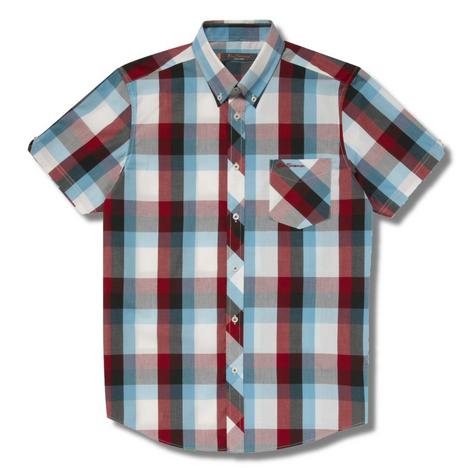 Ben Sherman Mod Fit S/S Button Down Big Check Shirt Red White Blue Preview
